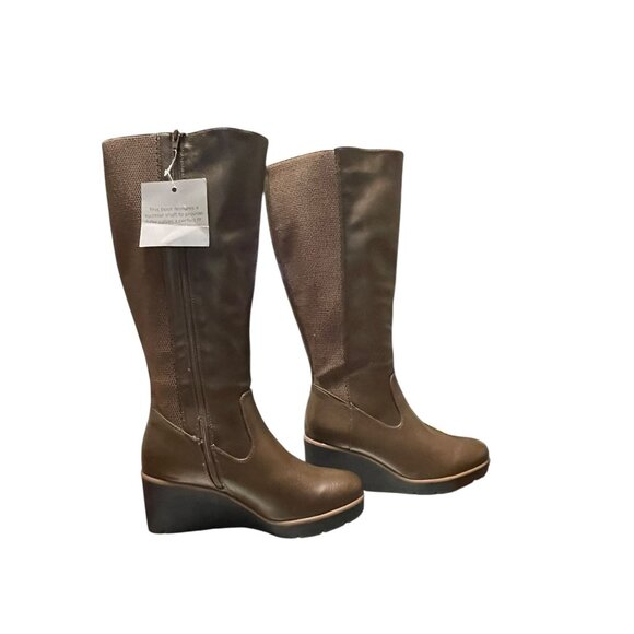 Naturalizer Soul Womens Brown Wedge Knee High Boots Size 9.5 Medium - Picture 5 of 11
